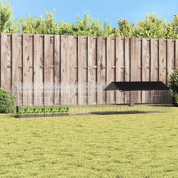 vidaXL Kaniinih&auml;kki Hopea 400 x 78 x 78 cm Galvanoitu ter&auml;s