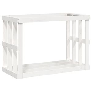 vidaXL Polttopuuteline ulos valkoinen 108x52x74 cm t&auml;ysi m&auml;nty