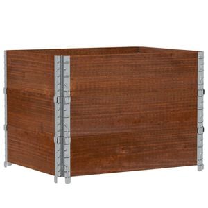 vidaXL Kuormalavan reunukset 3 kpl ruskea 80x60 cm t&auml;ysi m&auml;nty