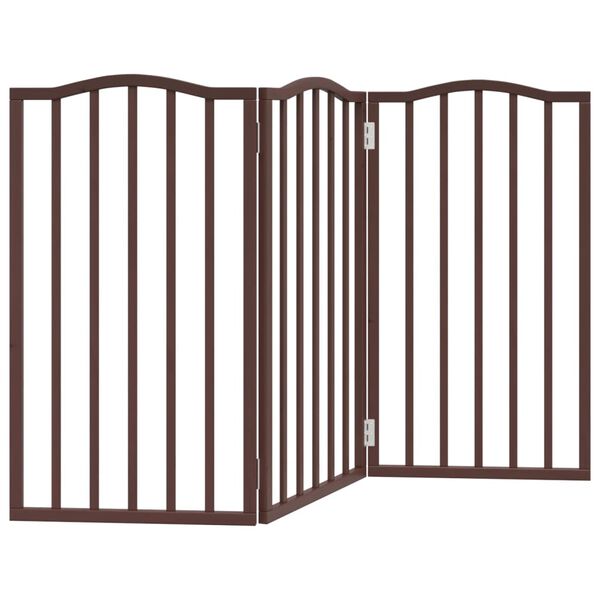 vidaXL Koiraportti taitettava 3 paneelia ruskea tammi 150cm poppelipuu