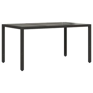 vidaXL Puutarhap&ouml;yt&auml; lasip&ouml;yt&auml;levy musta 150x90x75 cm polyrottinki