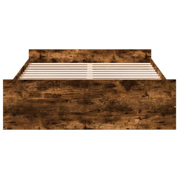 vidaXL Sängynrunko laatikoilla savutammi 120x200 cm tekninen puu