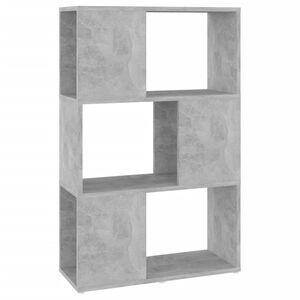 vidaXL Kirjahylly/tilanjakaja betoninharmaa 60x24x94 cm lastulevy