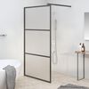 vidaXL Walk-in suihkusein&auml;ke 100x195 cm huurrettu ESG-lasi musta