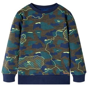 vidaXL Lasten collegepaita meleerattu tumma khaki 128
