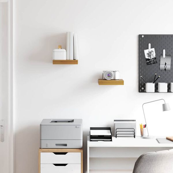 vidaXL Sein&auml;hylly 2 pcs Beige 23 x 23,5 x 4 cm Tekninen puu