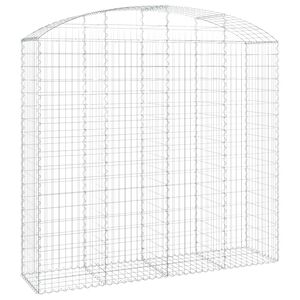 vidaXL Kaareva kivikori 200x50x180/200 cm galvanoitu rauta