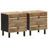 vidaXL S&auml;nkykaapit 2 kpl Musta 40x33,5x46 cm Massiivipuuta Mango