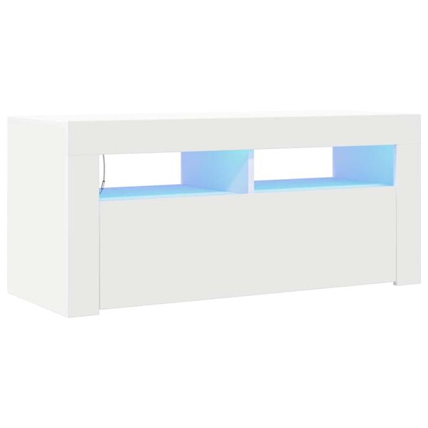 vidaXL TV-taso LED-valoilla valkoinen 90x35x40 cm