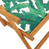 vidaXL Taitettavat rantatuolit 2 kpl lehtikuvio kangas ja täysi puu