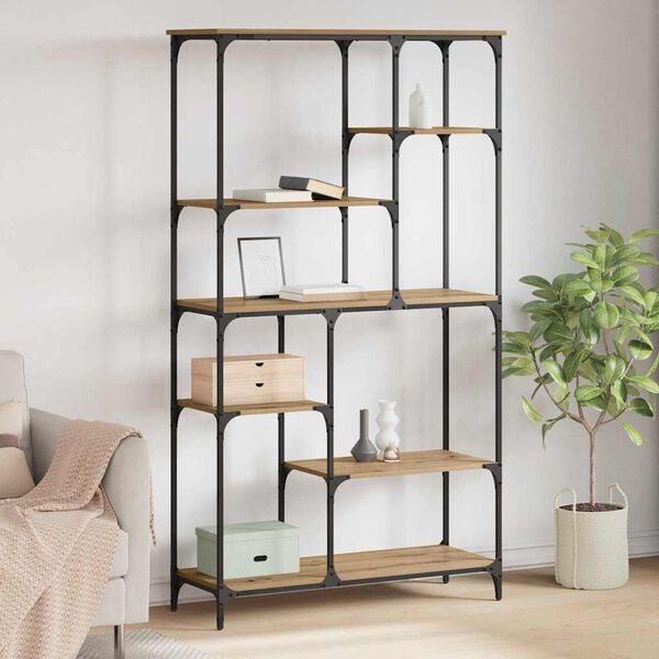 vidaXL Kirjahylly Artisan tammi 99 x 35,5 x 176 cm Tekninen puu