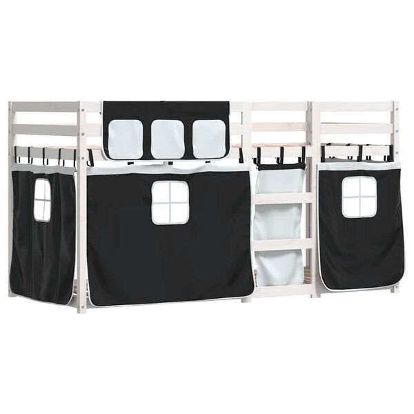 vidaXL Parvis&auml;nky verhoilla mustavalkoinen 80x200 cm t&auml;ysi m&auml;nty