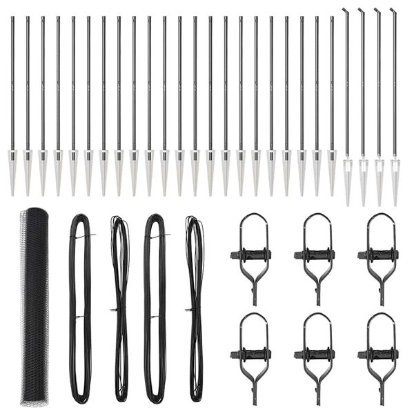 vidaXL Aitalatu Harmaa 50 x 1,2 m (25 mm verkko) Ter&auml;st&auml; ja PVC:t&auml;