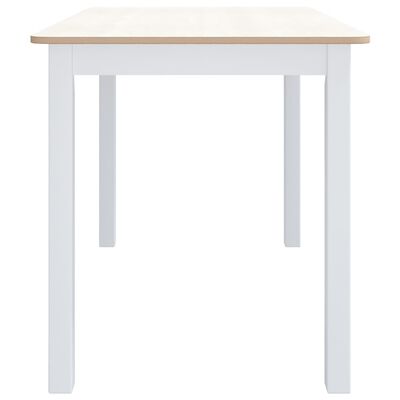 vidaXL Ruokapöytä valkoinen ja ruskea 114x71x75 cm kumipuu
