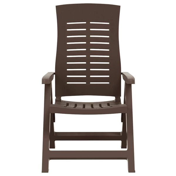 vidaXL Puutarhan nojatuolit 2 kpl muovi mokka