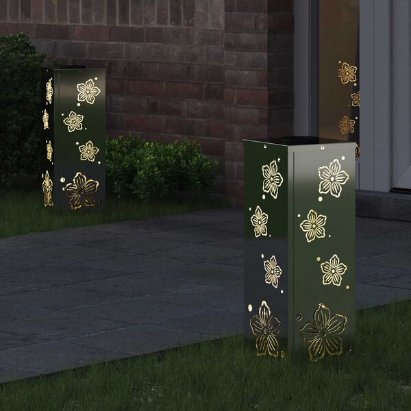 vidaXL Aurinko LED-polkuvalo 2 pcs Galvanoitu Galvanoitu