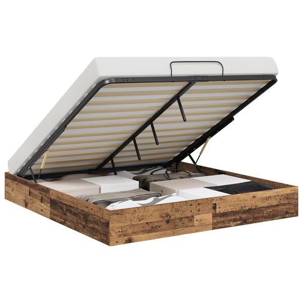 vidaXL Ottoman S&auml;ngyn Runko Vanha puu 193 x 120 x 25 cm Lastulevy