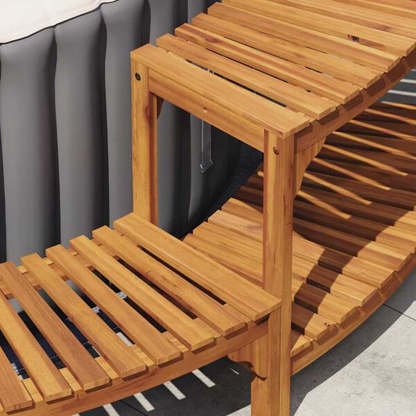 vidaXL Pyöreä Kuuma Amme Kehys Ruskea Ø255 cm täysi akaasiapuu