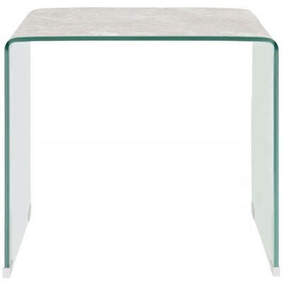 vidaXL Sohvapöytä ruskea marmori 50x50x45 cm karkaistu lasi