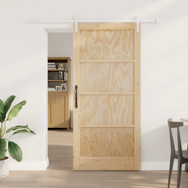 vidaXL Liukuovi ORKDAL Ruskea 93 x 202 cm Massiivinen m&auml;nty