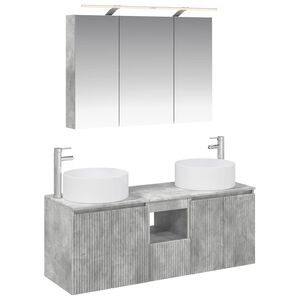 vidaXL Kylpyhuoneen kaappisetti 4 pcs Betoninharmaa 100 x 14,5 x 70 cm