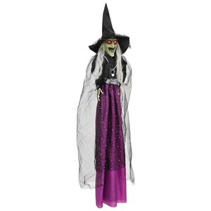 vidaXL Riippuva Halloween-noita SPOOKA Violetti 30 x 133 cm