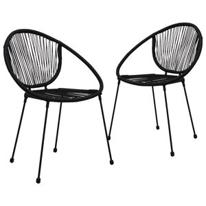 vidaXL Puutarhatuolit 2 kpl PVC-rottinki musta