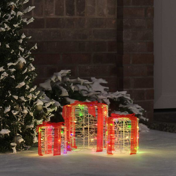 vidaXL Lahjarasian Koristus 3 pcs v&auml;rik&auml;s 20 x 20 x 21 cm Akryyli