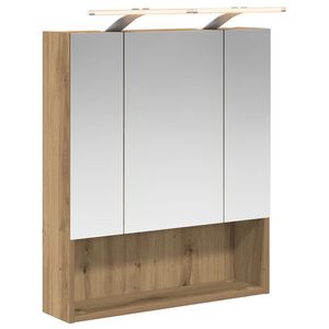 vidaXL Kylpyhuoneen Peilikaappi hyllyll&auml; Taidekoivu 60 x 14.5 x 70 cm