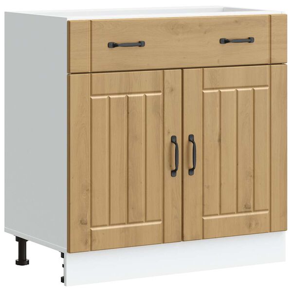 vidaXL Keittiön pohjakaappi Lucca käsityöläinen tammi suunniteltu puu