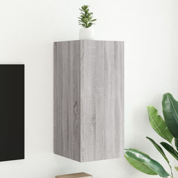 vidaXL TV-sein&auml;kaappi LED-valoilla harmaa Sonoma 30,5x35x70 cm