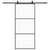 vidaXL Liukuovi asennustarvikkeilla musta 90x205 cm ESG lasi