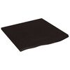 vidaXL Sein&auml;hylly tummanruskea 60x60x2 cm k&auml;sitelty t&auml;ystammi