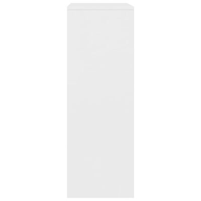 vidaXL Lipasto 6 vetolaatikolla valkoinen 50x34x96 cm lastulevy