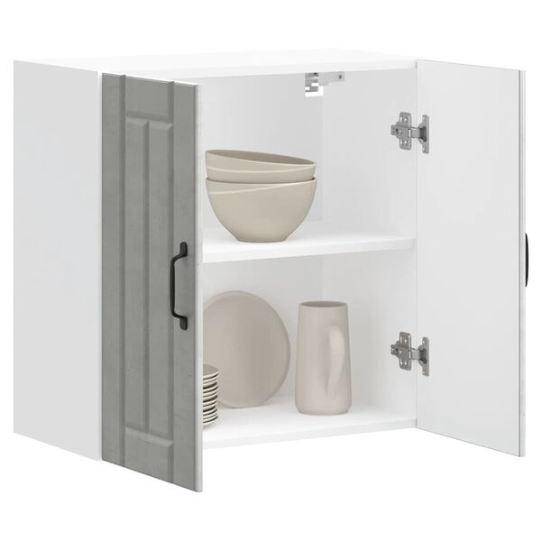 vidaXL Keitti&ouml;n sein&auml;kaappi Lucca betoninharmaa tekninen puu