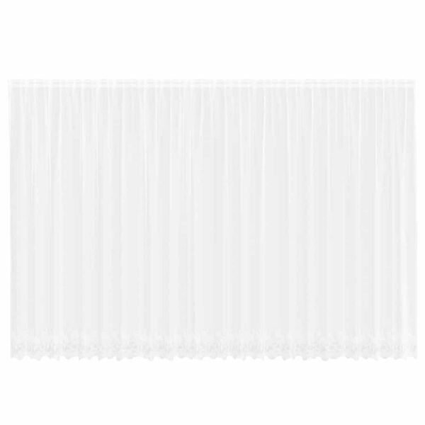 vidaXL Verkkoverho verhoilla Valkoinen 200 x 600 cm Polyesteri