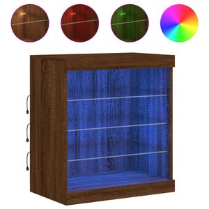 vidaXL Senkki LED-valoilla ruskea tammi 60,5x37x67 cm