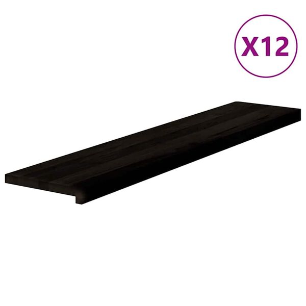 vidaXL Askelmat 12 kpl tummanruskea 120x25x2 cm t&auml;ysi tammi