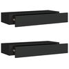 vidaXL Laatikkohyllyt sein&auml;lle 2 kpl musta 60x23,5x10 cm MDF