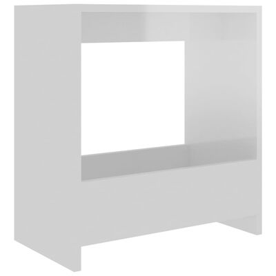 vidaXL Sivupöytä korkeakiilto valkoinen 50x26x50 cm lastulevy