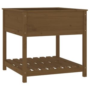 vidaXL Kukkalaatikko hyllyll&auml; hunajanruskea 82,5x82,5x81cm t&auml;ysi m&auml;nty
