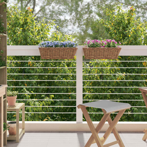 vidaXL Ripustettava Ruukku Kori 2 pcs Ruskea 48 x 22 x 15 cm