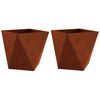 vidaXL Kukkalaatikko 2 pcs Ruosteinen 40 x 40 x 40 cm Kulunut Ter&auml;s