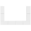 vidaXL TV-tasosetti 8 pcs Valkoinen Tekninen puu
