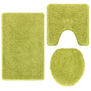 vidaXL Liukumaton kylpyhuoneen matto-setti 3 pcs Vihre&auml; PP