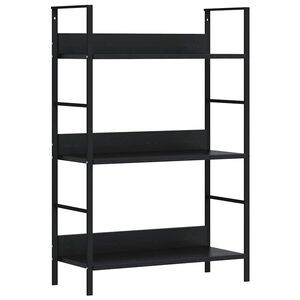 vidaXL 3-tasoinen kirjahylly musta 60x27,6x90,5 cm tekninen puu