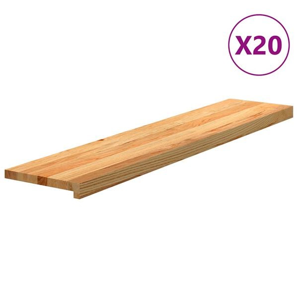 vidaXL Askelmat 20 kpl vaaleanruskea 120x25x2 cm t&auml;ysi tammi