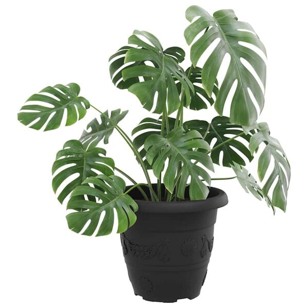 vidaXL Py&ouml;re&auml; kukkaruukku 24 pcs Musta &Oslash; 26 x 21.5 cm Muovi