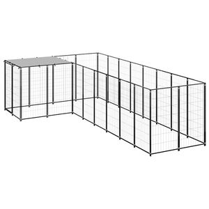 vidaXL Koiranh&auml;kki musta 6,05 m&sup2; ter&auml;s