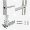 vidaXL 5-portainen laituriportaikko Hopea 45 &times;11,5 &times;190 cm Alumiini
